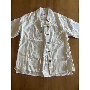 NEW LNDN Landon White Denim Button Front Shirt Jacket NWT Size XS Organic Cotton
